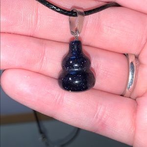 Black sparkle gem necklace